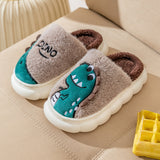 Cotton Dinosaur Plush Warm Slippers