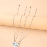 MOTHER'S DAY 2 PCS Love Daughter Mother Puzzle Heart Pendant Necklace - Silver Stainless Steel