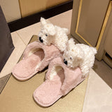 Cotton Puppy Doll Fluffy Slippers