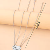 MOTHER'S DAY 2 PCS Love Daughter Mother Puzzle Heart Pendant Necklace - Silver Stainless Steel