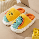 Cotton Dinosaur Plush Warm Slippers